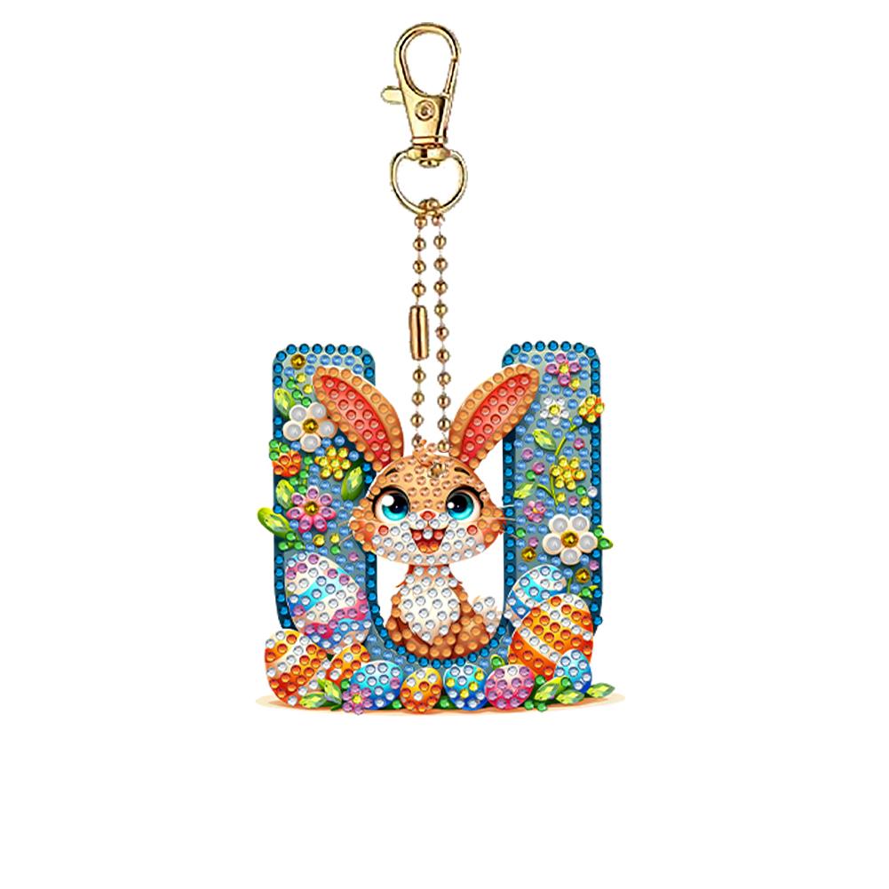 Easter Diamond Art Keychain Ornaments Double Sided Hanging Key Chains Diamond Painting Keychain Kits 5D DIY Diamond Art Pendants
