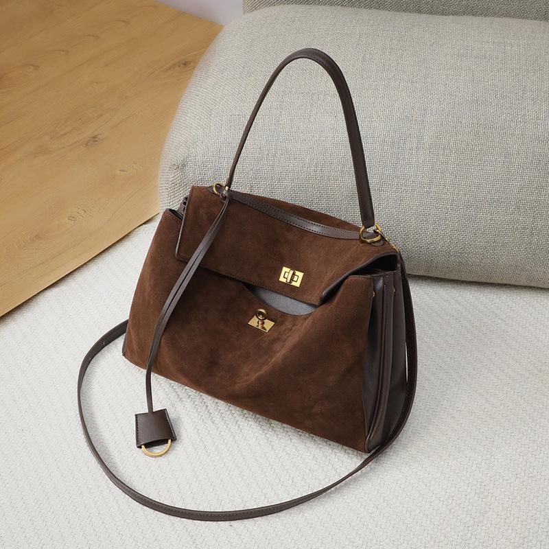 Tote Bag Fashion Commuter Shoulder Scrub Large Capacity Lock Crossbody Women'S Bag Luggage
