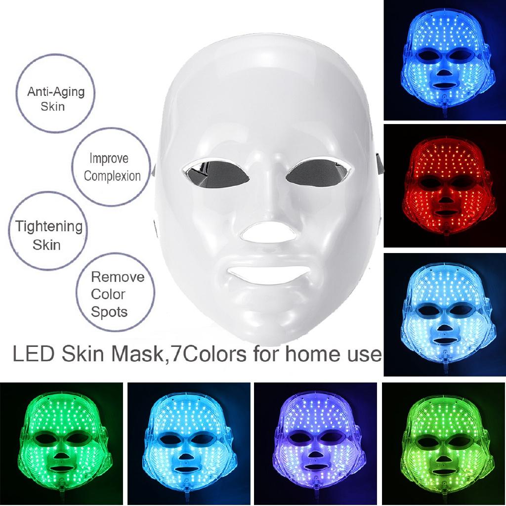 110V-220V Rejuvenation Whitening Facial Beauty Mask Skin 7 Color Light Treatment LED Light Photon Therapy Mask Skin Care Tools