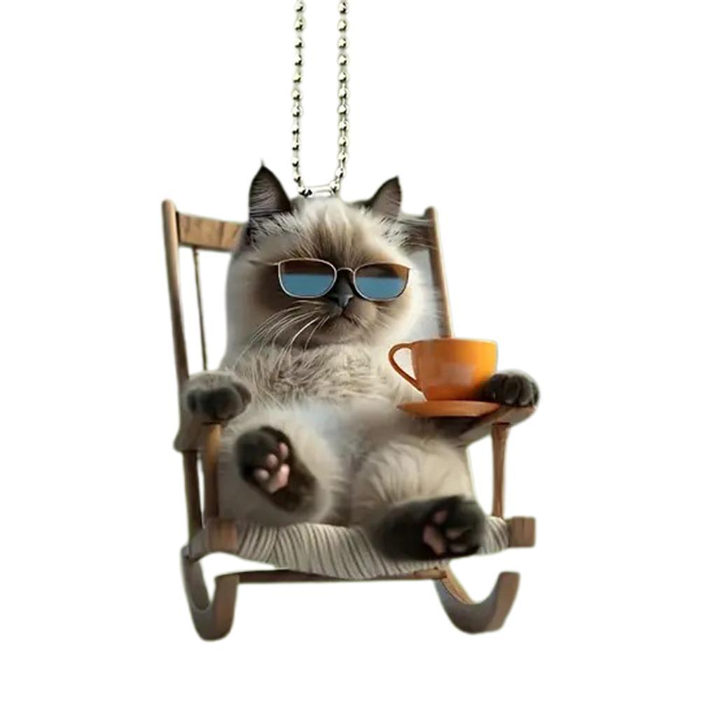 2D Acrylic Car Pendant Universal Auto Rearview Mirror Interior Decoration Dog/cat Hanging Ornament Toy Gift