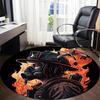 1pc Firefighter Flames Office Round Area Rug,  Mat Suitable ForOffice, Under Office Chairs Bedroom Living Room Home Decor, Room Deco
