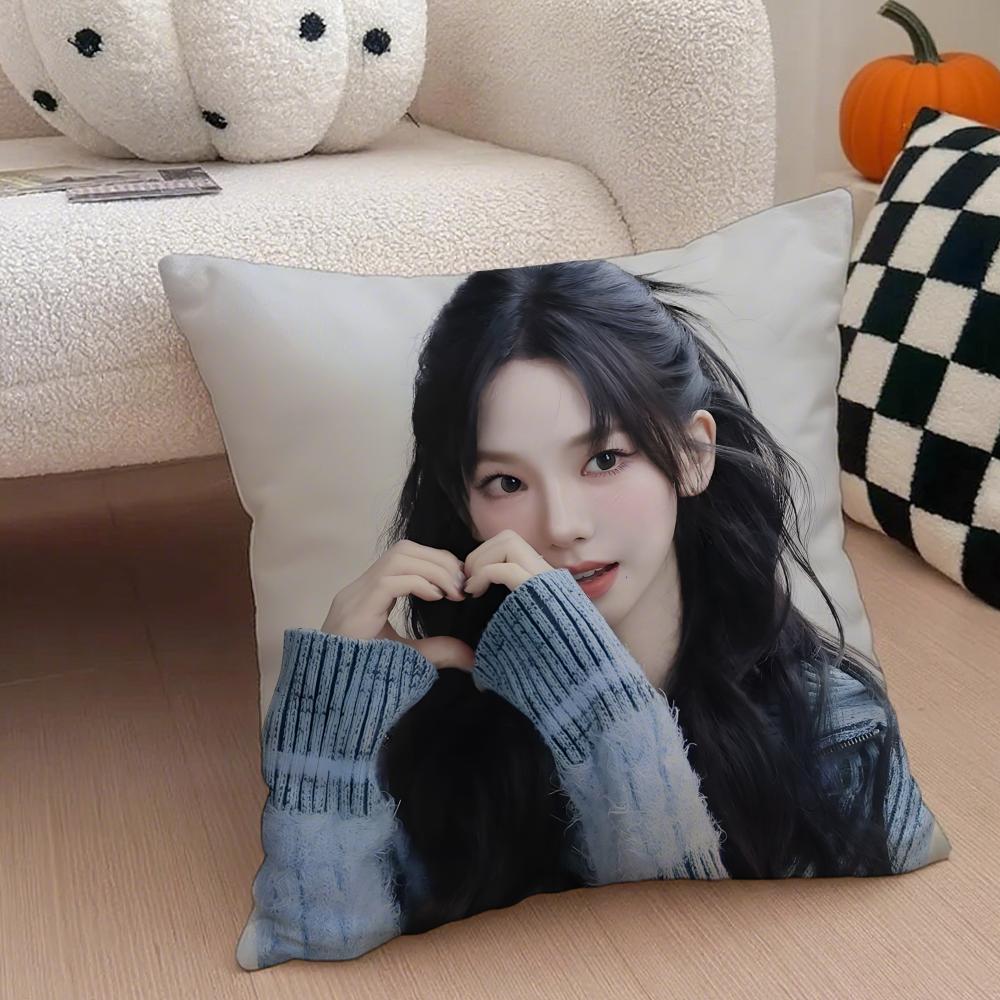 Elegant Korean Beautiful Singer KKarina Cushion Cover Throw Pillow Cover Hidden Button Durable Polyester Chair Cushion