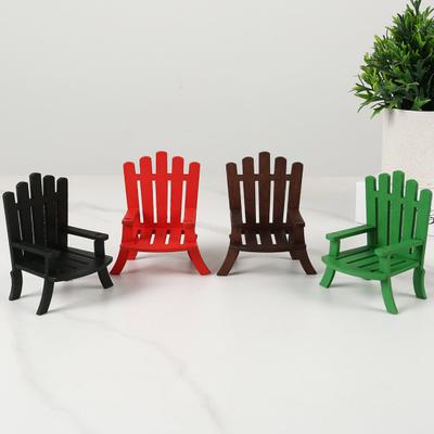 Miniature Beach Chair 1:12/1:16 Scale Decorative Models Wood Mini Size Chair Figure Dollhouse