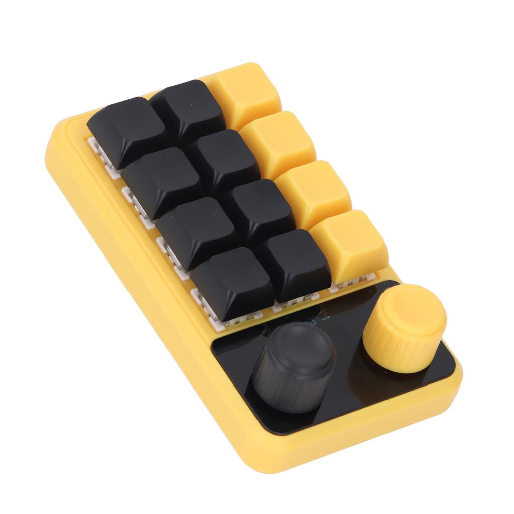 One Handed Programmable Mechanical Keyboard 12 Keys Dual Knob Red Switch RGB Programmable Keypad