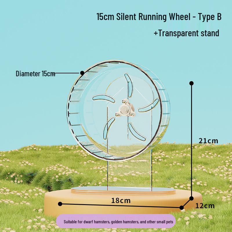 Super Silent Hamster Running Wheel Toy - Large Size Golden Hamster Exercise Ball with Stand for Cage Landscaping.