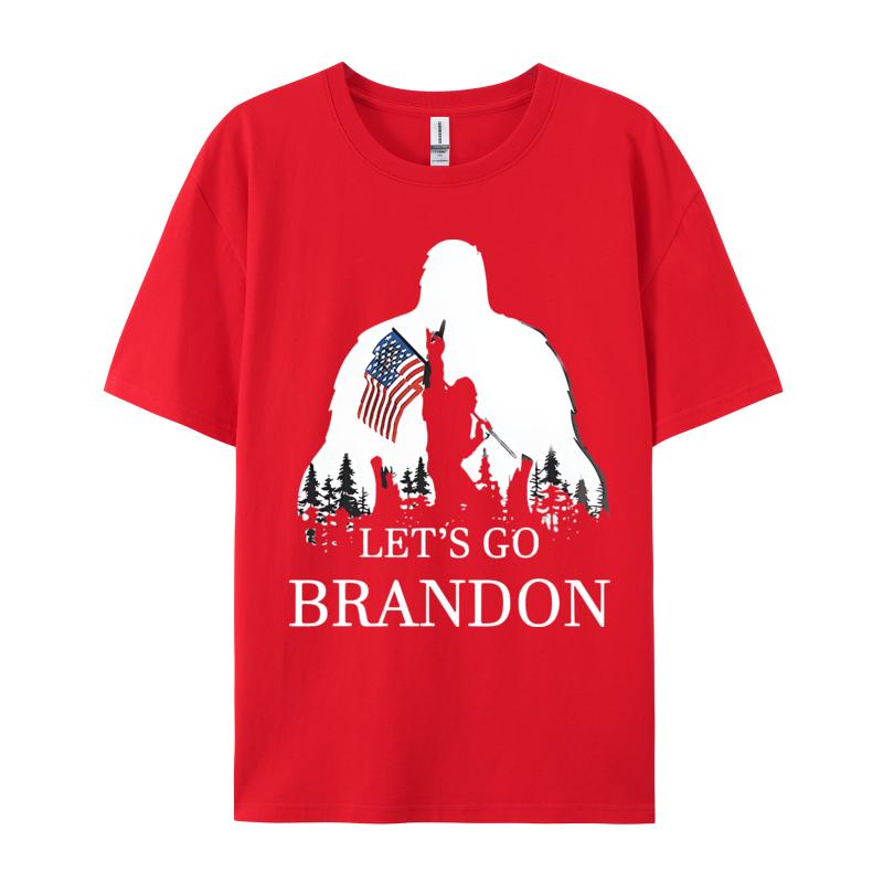Lets Go Brandon Us Flag Bigfoot Tshirt Funny Punk Rock Tshirt Hip Hop Unisex Tees Cotton Boy T Shirt Hip Hop Funny S