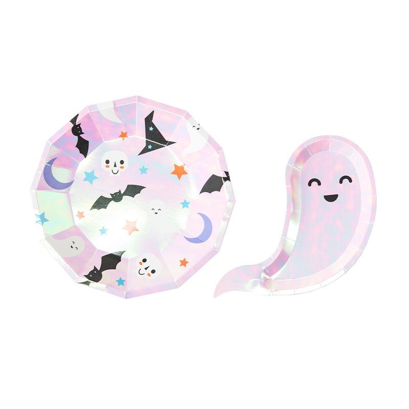 44pcs/set Halloween Tableware Decoration Set Pumpkin Paper Plates Ghost Skull Holiday Theme Birthday Party Decoration Supplies