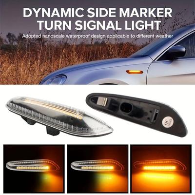 1 Paire de Feux de Gabarit Latéraux LED Ambrés Dynamiques Clignotants Séquentiels Assemblage de Clignotants de Direction Remplacement Pour BMW E82 E87 E90 E91 E92