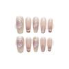 100% HANDMADE Trapezoid Coffin Shape Artificial Nail Art Gradient Nude Pink Cat Eye French Seattle Sparkling Magic Mirror Powder Nails Reusable Nails
