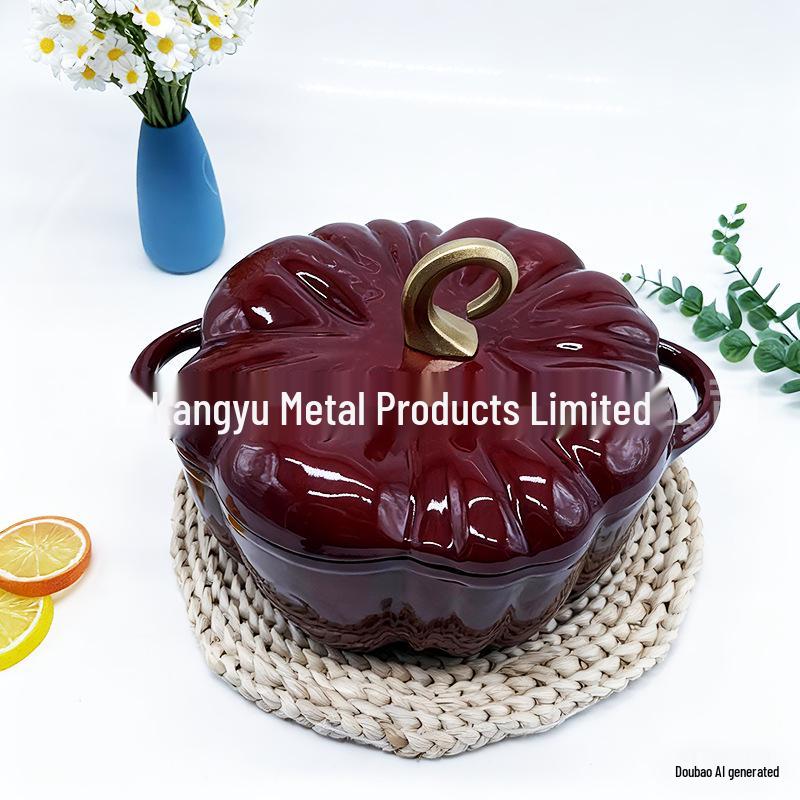 Large Capacity Multifunctional Cast Iron Enamel Stew Pot with Double Ears