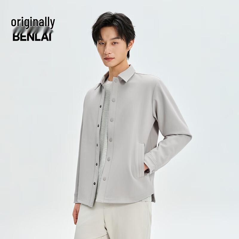 Benlai Men's Fleece-Lined Casual Long-Sleeve Shirt