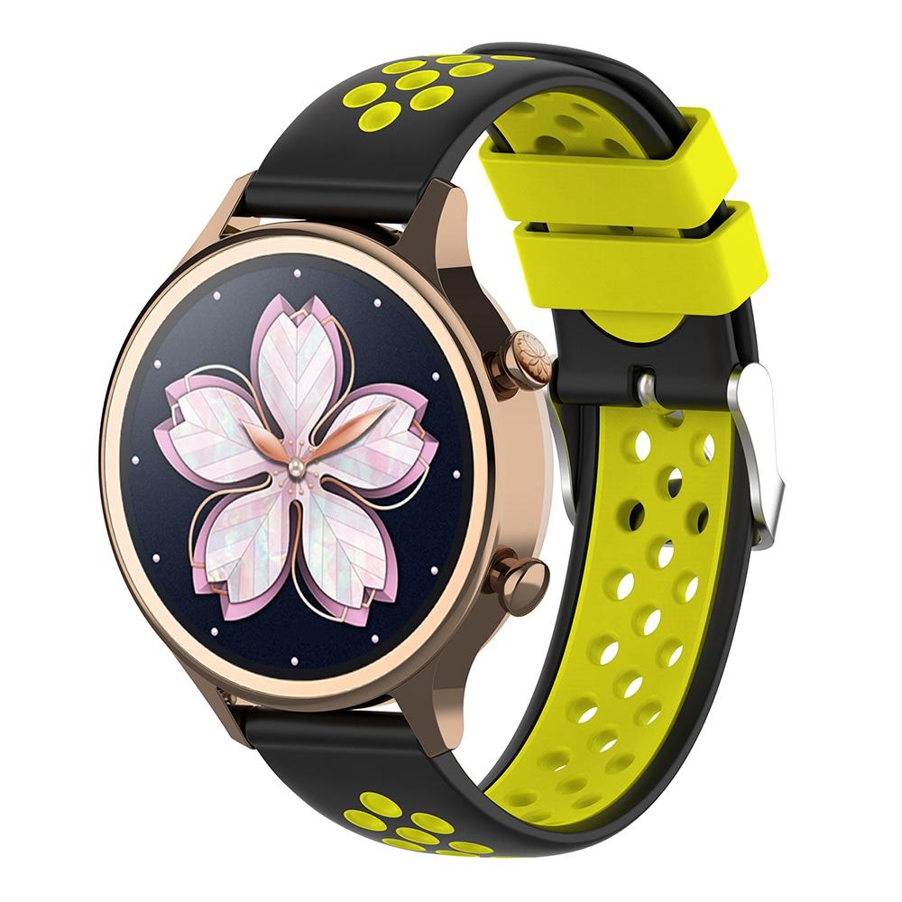 

For Samsung Galaxy Watch 5 40mm/44mm/5 Pro 45mm Silicone Watch Band Dual-Color Watch Strap Replacement Watchband with Buckle Black/Green