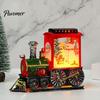 Snowy Christmas Night Ornament Train Snow with Light, Battery Powered Winter Desktop Decor Decoration, Swirling Glitter Decor, Lighted Tabletop