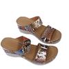 2025 European and American new foreign trade large-size women's sandals thick-soled wedge heel snake pattern sandals large-size women's shoes are i