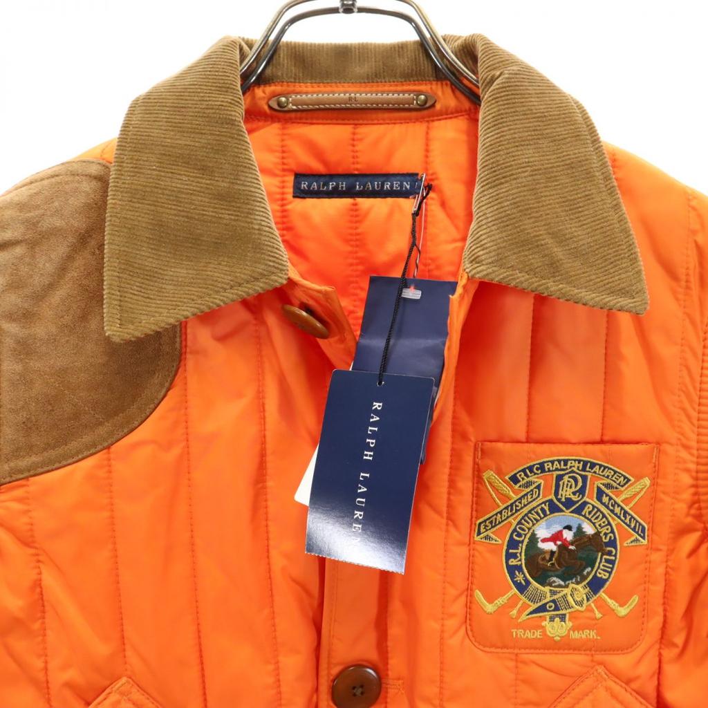 Unused RALPH LAUREN Quilted Jacket 7 Orange Tagged Women Used