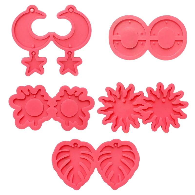 Moon Leaf Earring Resin Molds Jewelry Epoxy Resin Silicone Mould for Necklace Earrings Keychain Pendant  Crafts