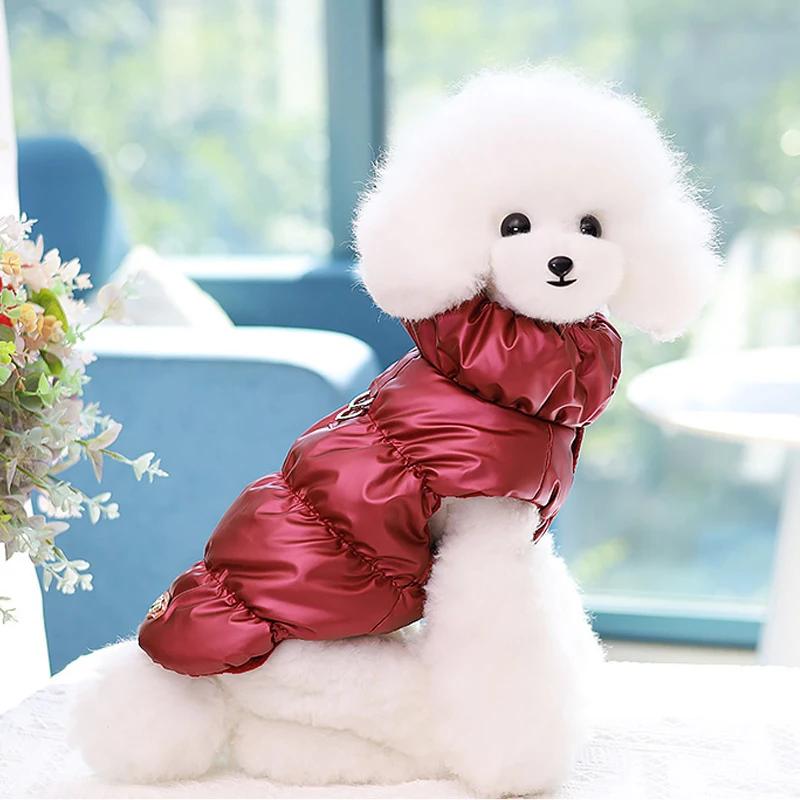 Haine căptușită pentru cățeluș și pisică, cu inele D, jachetă de iarnă pentru câini, pentru câini de talie mică, vestă chihuahua, haină de buldog francez, ținute Yorkie