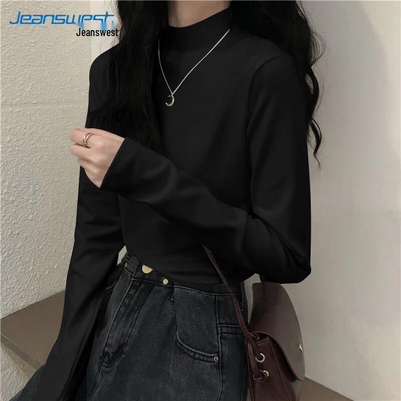 Jeanswest Women's Fleece-Lined Semi-High Neck Thermal T-Shirt