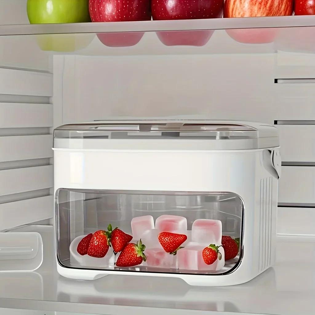 Ice Maker with Easy Press Cap with Easy-press Lid Double-layer Ice Cube Machine Reusable Large Capacity Ice Cube Mold Amagi