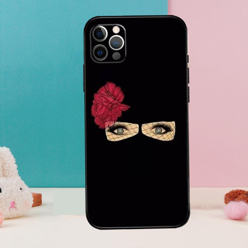 Arabic Muslim Islamic Girl Eyes Phone Case For iPhone 17 Air 16 14 13 12 11 15 Pro Max 12 13 Mini 15 16 Plus 16e Cover Coque