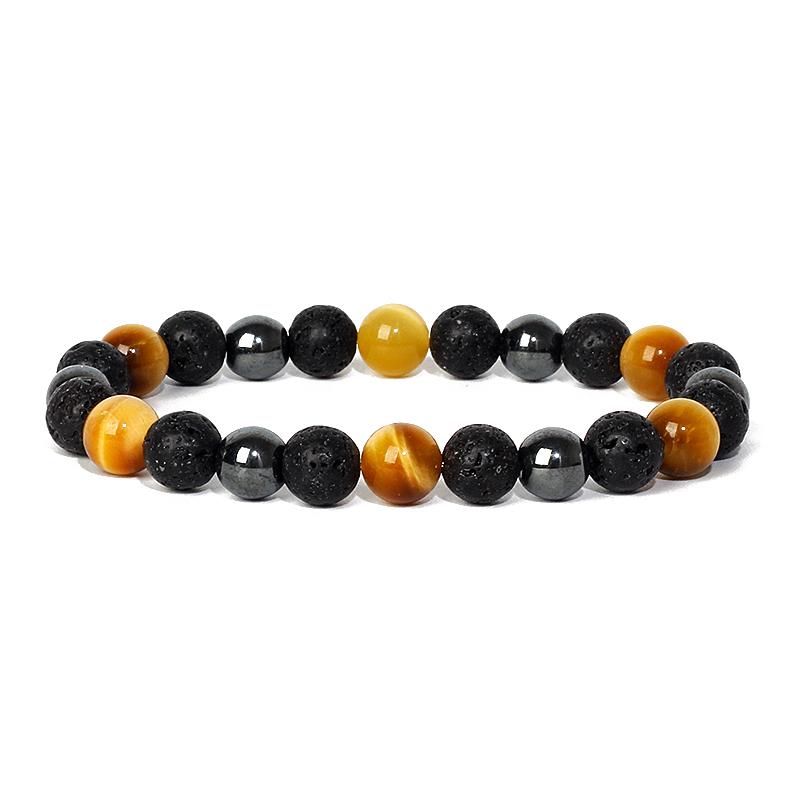 Facted Obsidian Hematite Tiger Eye Bracelets for Magnetic Health Protection Soul Jewelry Nature Stone Beads Bracelet Men Pulsera