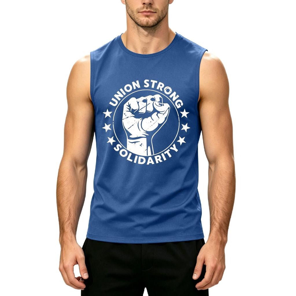 Men's Sleeveless Tank Top Casual Muscle Shirt Labor Day Printed Graphic Tee Summer Workout Gym Apparel
