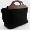 Prada Canapa Handbag 1BG350 2WAYShoulder NERO Black canvas/Wood Women Used