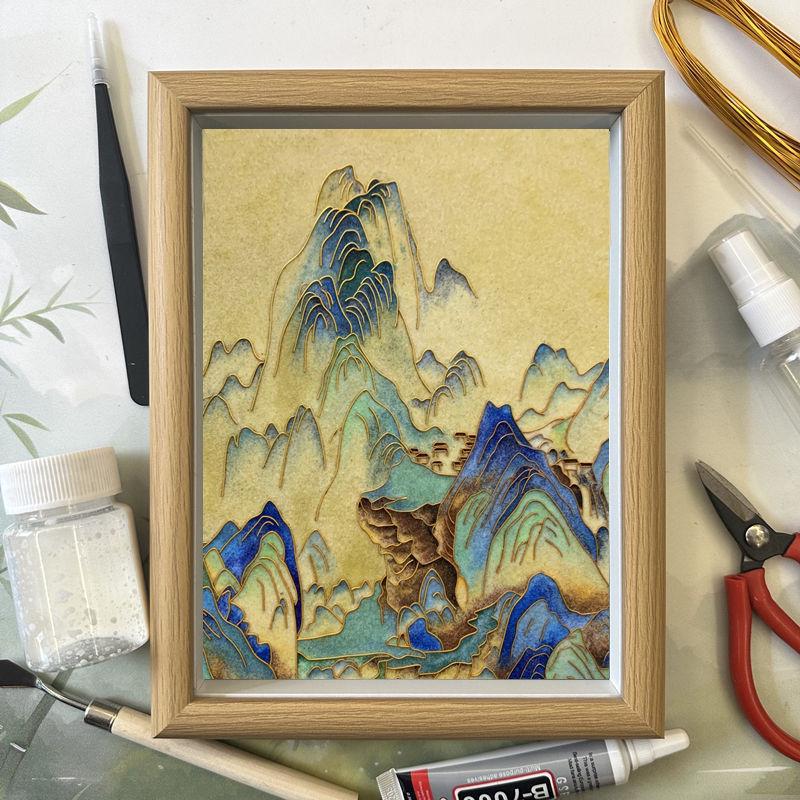 Cloisonné Enamel Painting Kit: Handmade Heritage Gift & Photo Frame Display