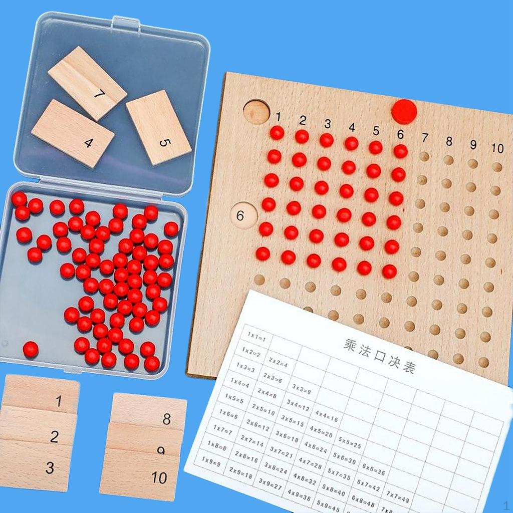 Wooden Math Teaching Aids Addition Multiplication Toys Board Early Learning Development Toddlers