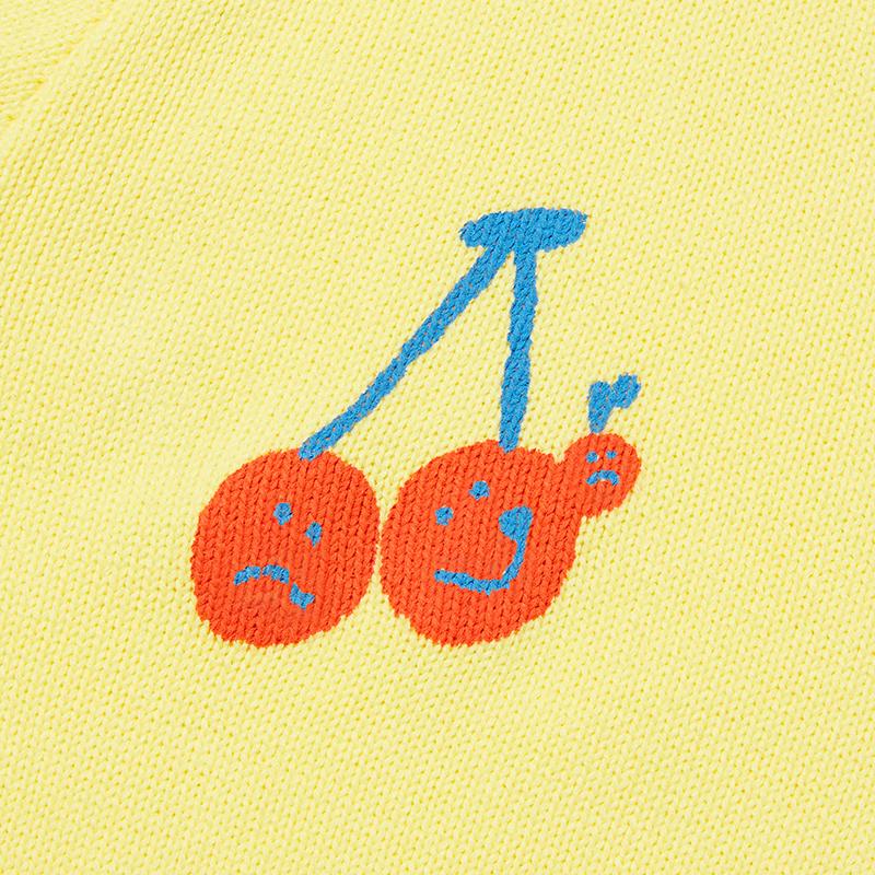 Kirsh X Misaki Kawaii Pattern Cardigan [Lemon]