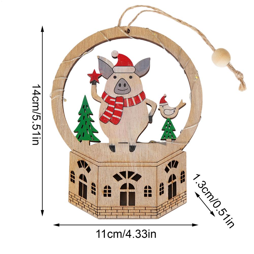 

Wooden Christmas Tree Ornaments Seasonal Decoration With LED Light Christmas Tabletop Decorations For Home Decorators Festival