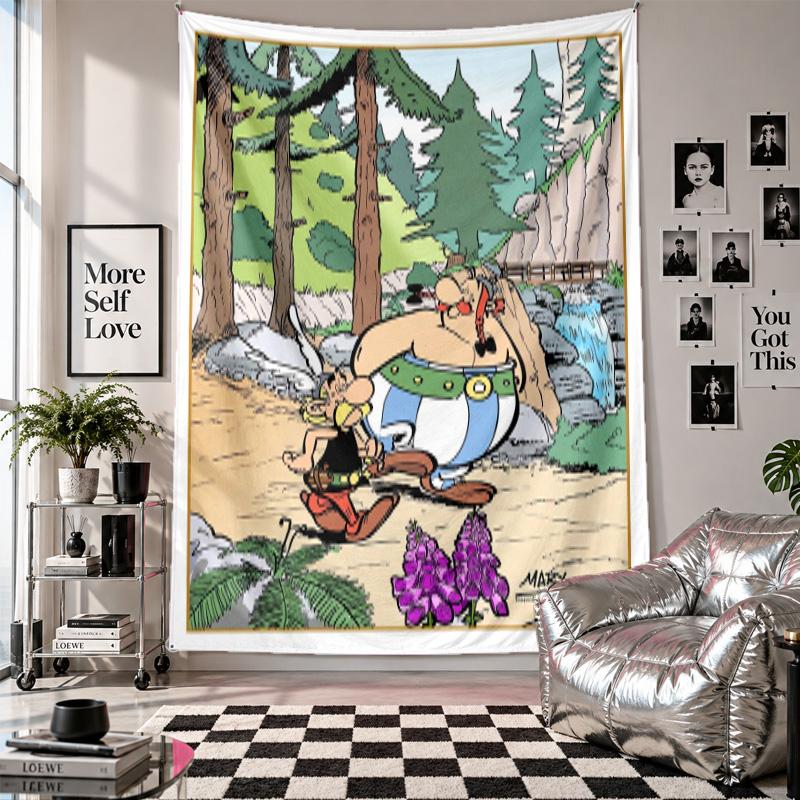 Wall TapestryAsterix & Obelix Art Hanging Cloth Decorative Background Cover for Room Decoration