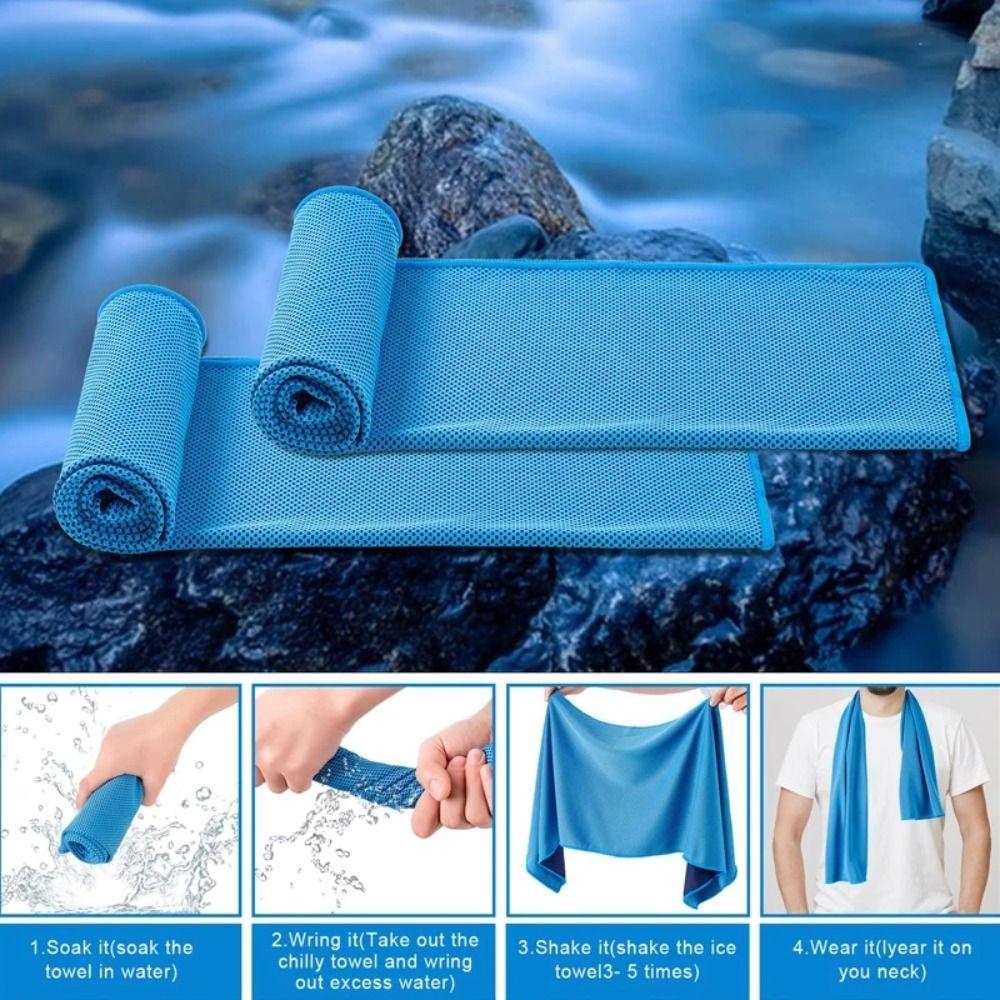 Portable Polyester Cooling Towel Microfiber With Case Sports Towel Absorbent Ice Towel Outdoor
