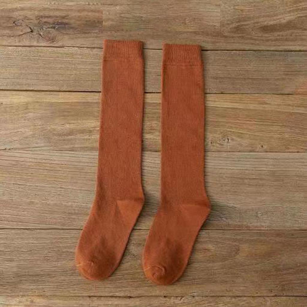 Women's Cotton Knee High Socks, Casual Solid Color Knit Knee Socks Mutiplecolors