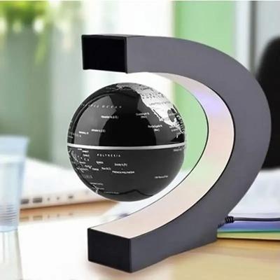Magnetic Levitating Floating Globe with LED Light C Shape Base Anti Gravity World Map Birthday Gift Men Father Kid Teacher