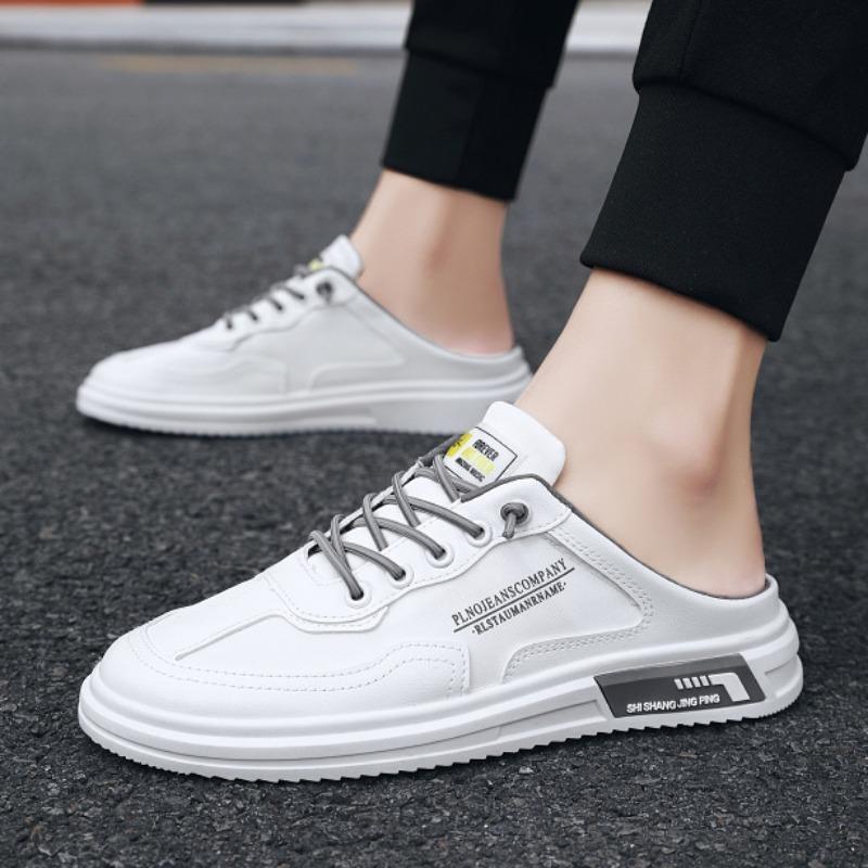 Modne męskie modne kapcie płaskie obuwie codzienne dla mężczyzn mokasyny wysokiej jakości męskie kapcie wsuwane męskie trampki wygodne kapcie Baotou