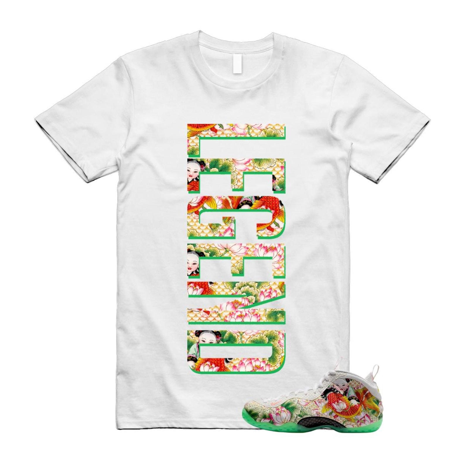 Foamposite Tianjin 2.0 White Light Poison Green Black Lava Glow Air One T Shirt Match LEGEND M