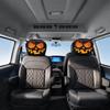 Cartoon Eye Car Seat Headrest Protectors Funny Evil Pumpkins Design Breathable Polyester Fabric Universal Size for Auto