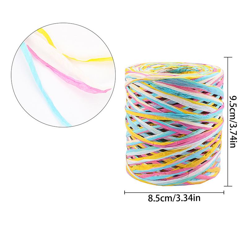 1Roll Paper Rope DIY Weaving Decorative Paper Rope Lafite Grass Creative Handmade Gift Colorful Packaging Rope Bouquet Packaging