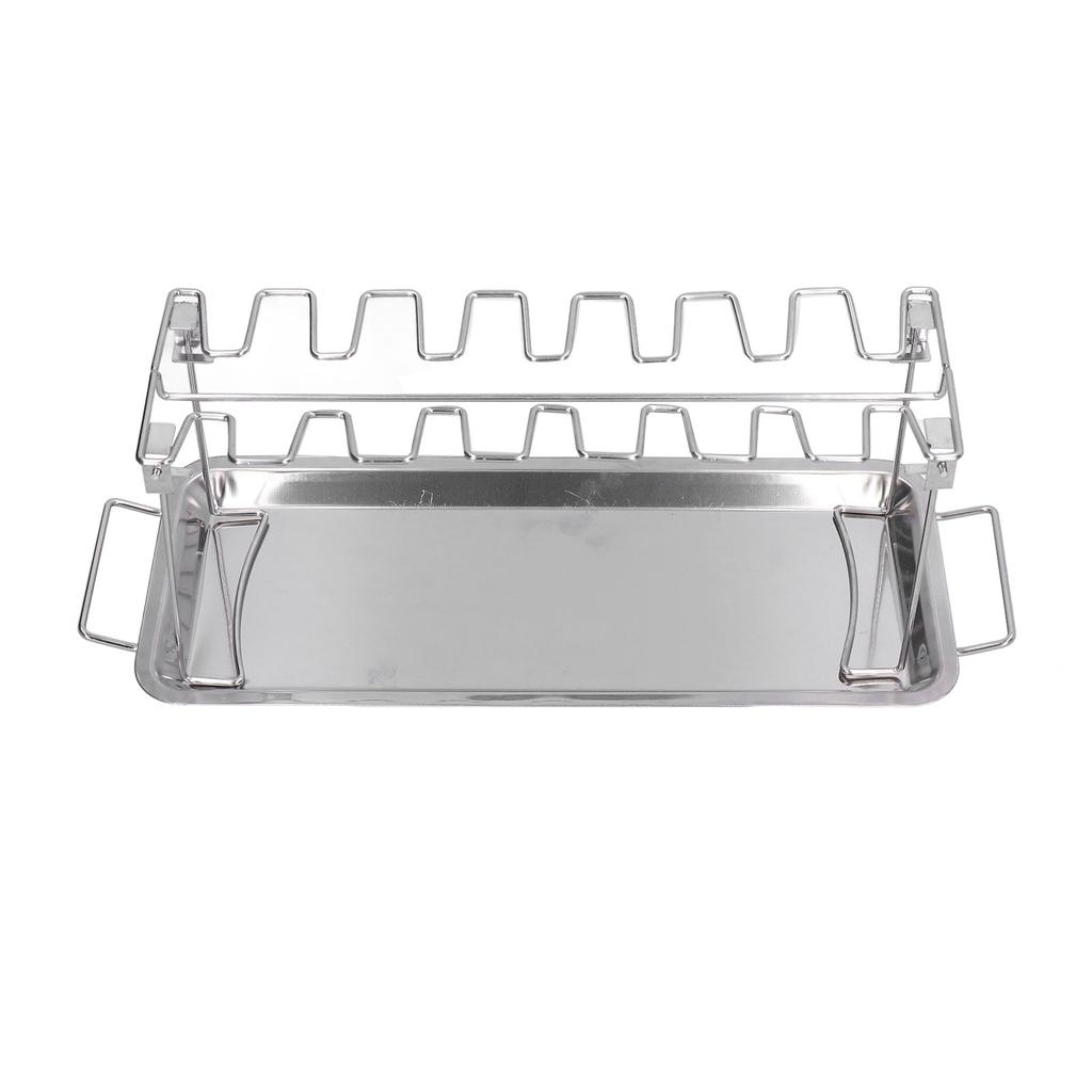 Chicken Wing Leg Rack Stainless Steel Foldable BBQ Rack Portable Grill Holder for Outdoor