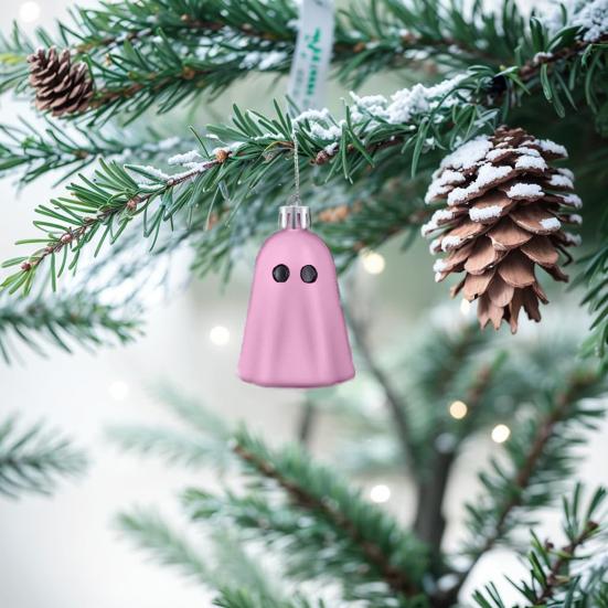 Halloween Hengende Spøkelsespynt Søt Rosa Hvit Spøkelse Halloween Treddekor Mini Spøkelsesdekorasjon for Hjemmefestdekor