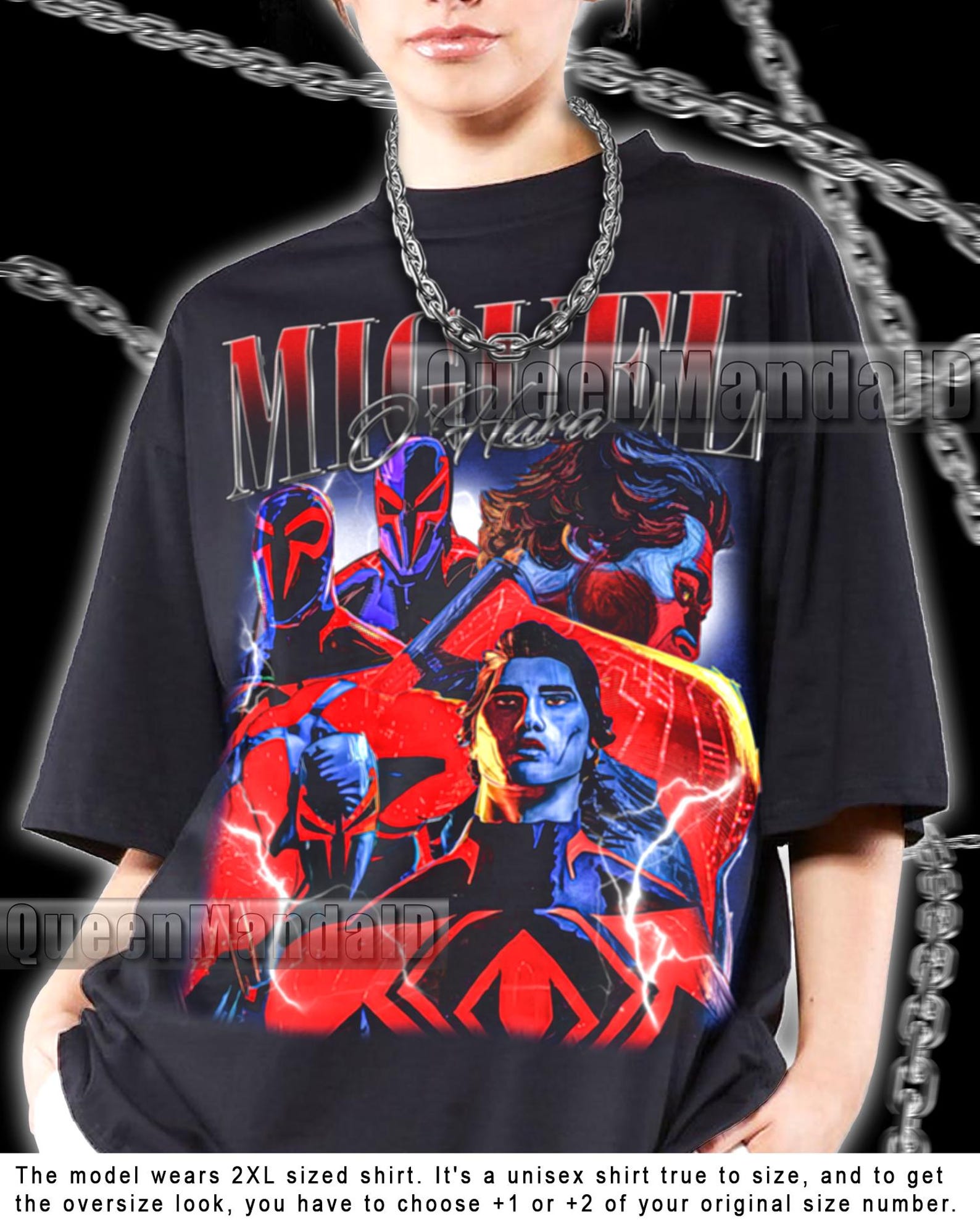 Miguel O Hara Spider-Verse 90s Style T-Shirt, Retro Fan Tee PK199 3XL