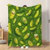 1pc Flannel Blanket Cute Pickle Cartoon Faces This Shawl/Blanket/Nap Blanket/Sofa Blanket Is Soft Comfortable And Warm Suitable Fo