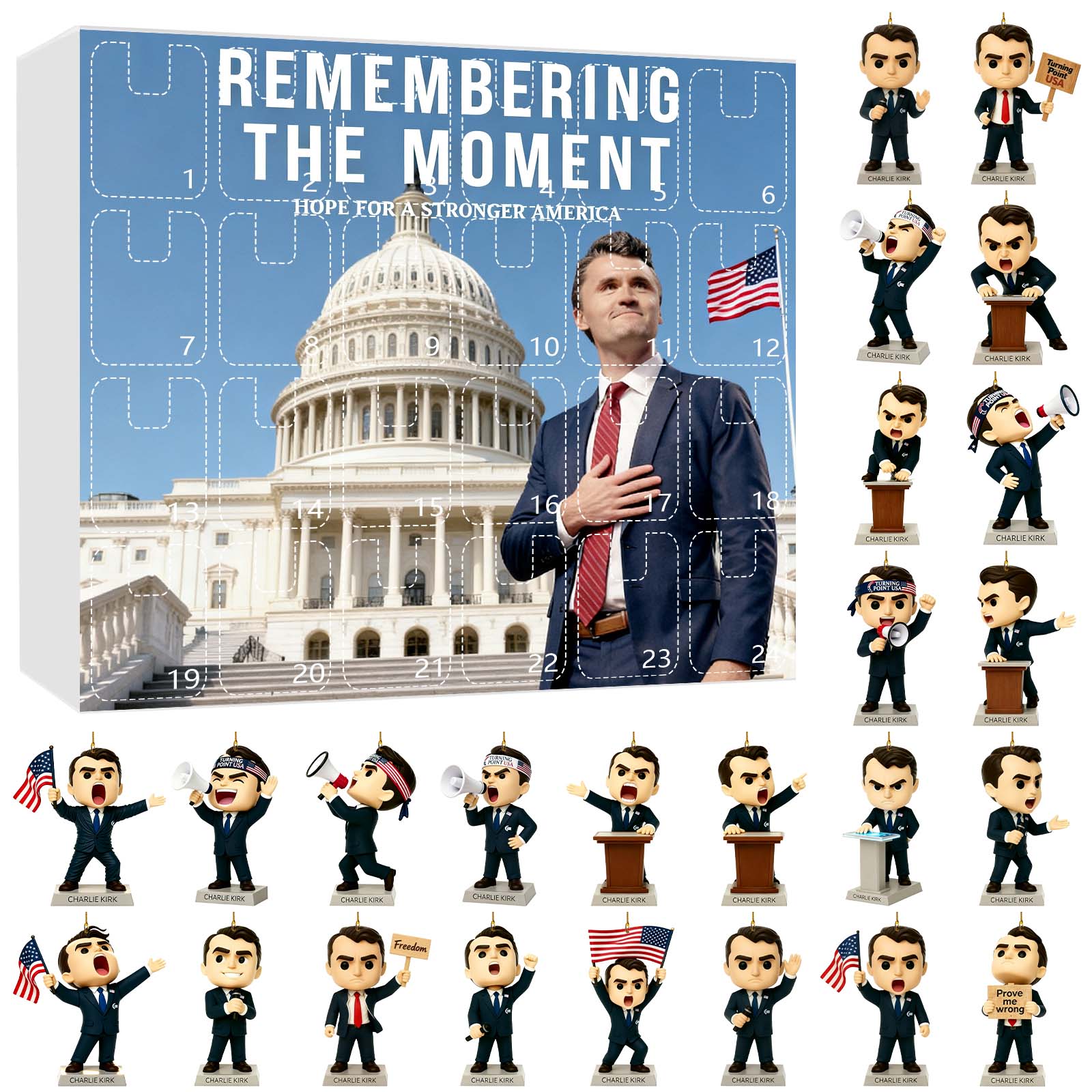 

24pcs Pendant Advent Calendar Box 2d Christmas Countdown Calendar Box One Size