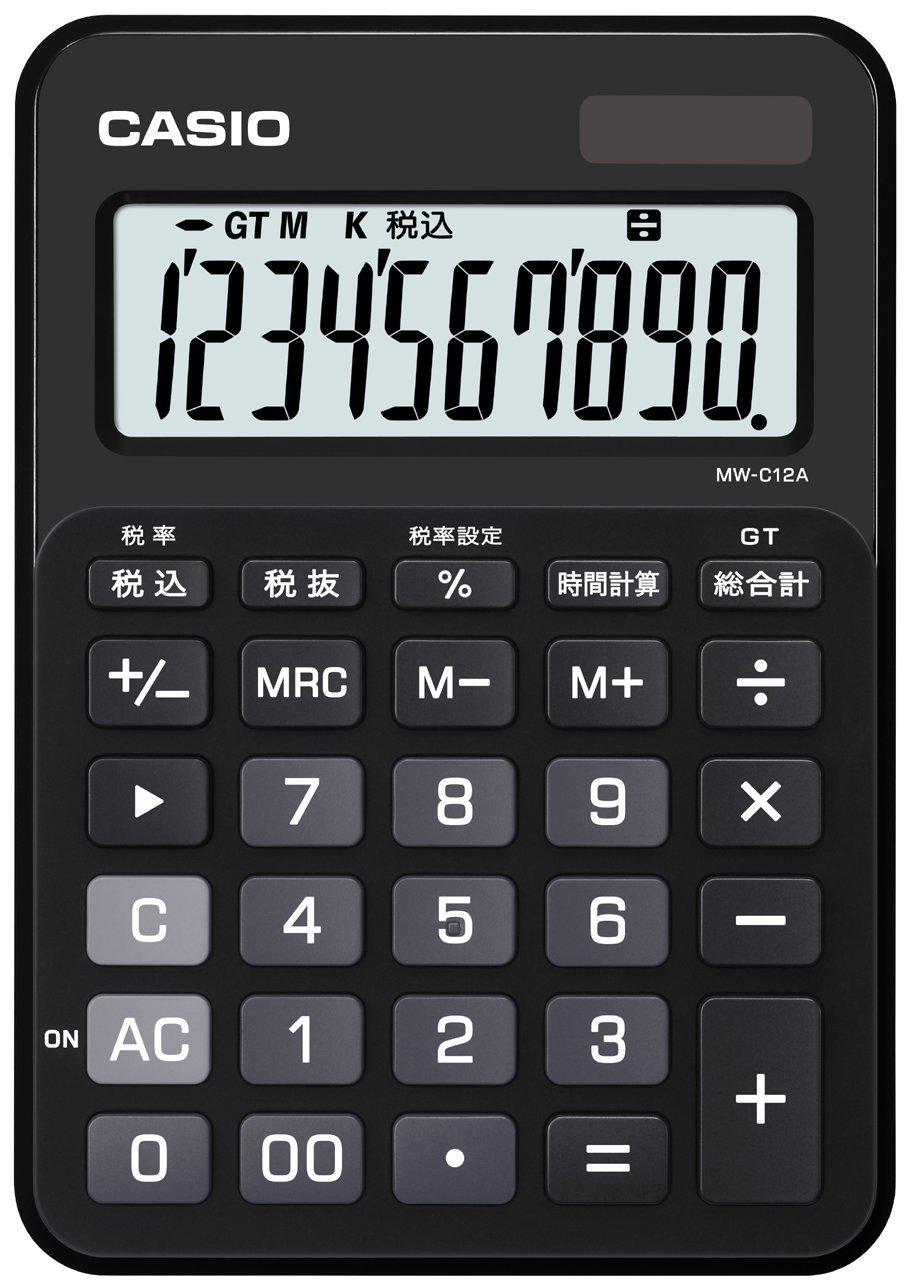 

Casio Colorful Calculator Mini Just Type 10 Digit Smart Black MW-C12A-BK-N
