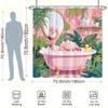 Pink Flamingo Bathtub Shower Curtain Machine Washable All Season Waterproof Privacy Protection Tropical Design Cute Quick Setup
