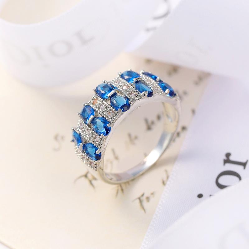 SODORV Romantischer Ring mit mehrfarbigem Stein und buntem Zirkon