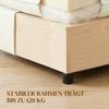 Footstool Modern Fabric Ottoman with Plastic Legs for Living Room and Bedroom, 75 cm, Cream White