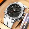 Top Fashion Men's Sports Watch Waterproof LED Analog Digital Dual Display Electronic Clock Stopwatch Men Quartz Wristwatch