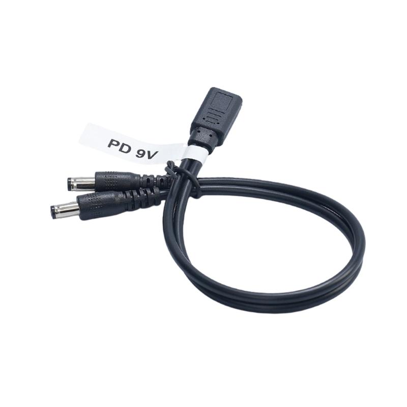 

USB C To Double 5.5x2.1mmDC Power Cable 9V 12V 3A For LED Lights Router Fan Speaker Charging